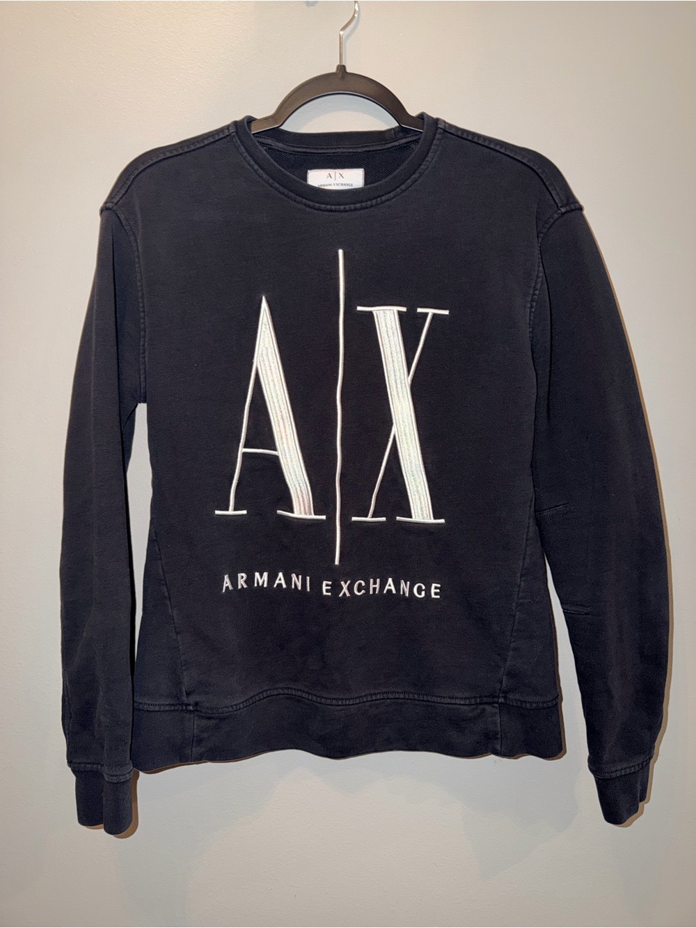 Armani Exchange (A|X) 100% cotton Men's Icon Logo Pullover Crewneck Sweatshirt
